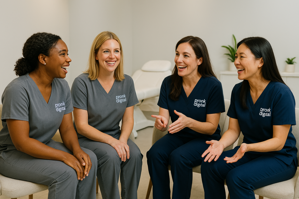 Med Spa staff discussing marketing ideas